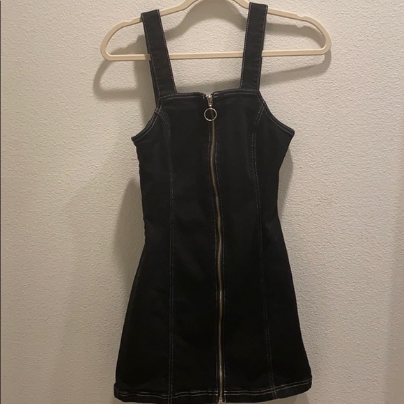 Top Shop Black Denim Dress - Picture 1 of 1